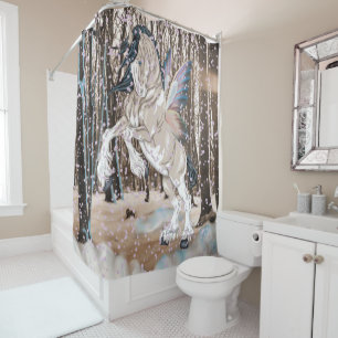 Fantasy Clydesdale Horse Fairy Shower Curtain