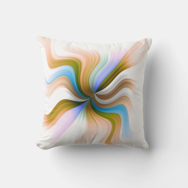 Fantasy Coloured Waves Art Design Abstract Cushion (Front)