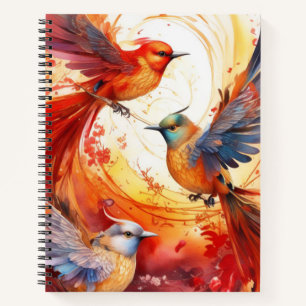 Fantasy Colourful Bird Notebook