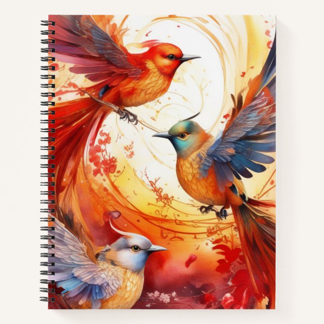 Fantasy Colourful Bird Notebook (Front)