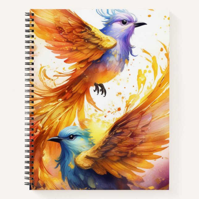 Fantasy Colourful Bird Notebook (Front)