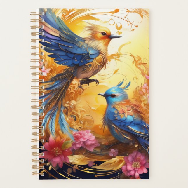 Fantasy Colourful Bird  Planner (Front)