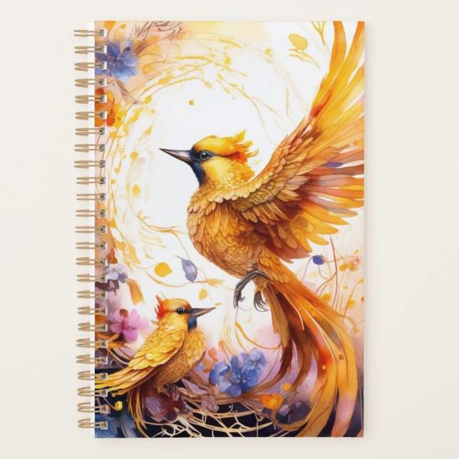 Fantasy Colourful Bird  Planner (Front)