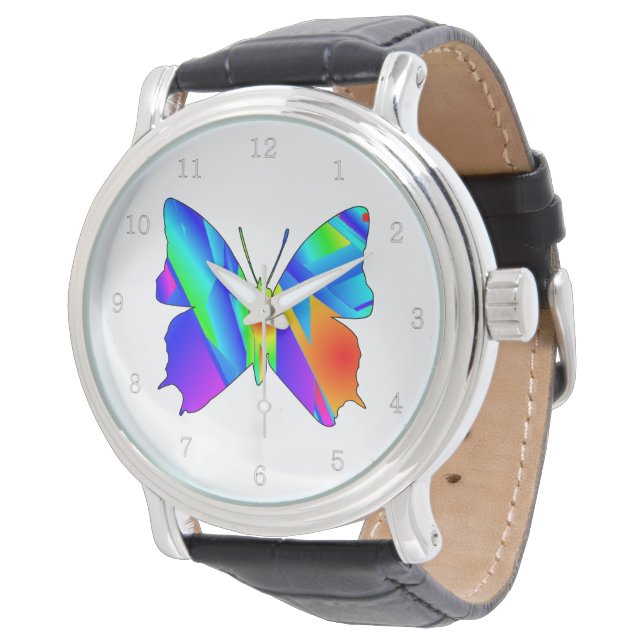 Fantasy Colourful Butterfly Sunset Watch (Angled)