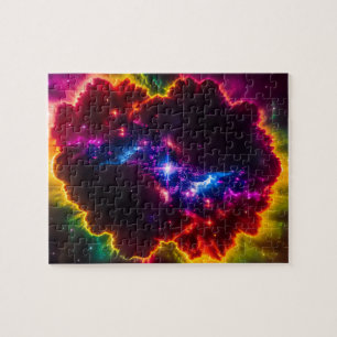 Fantasy Colourful Cloud With Star in the Middle Jigsaw Puzzle