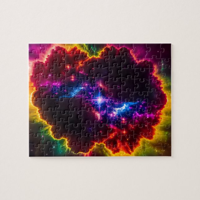 Fantasy Colourful Cloud With Star in the Middle Jigsaw Puzzle (Horizontal)