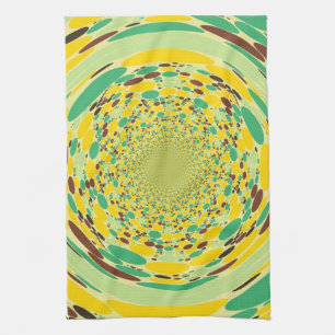 Fantasy Colourful Dots Abstract Retro Art Deco Tea Towel