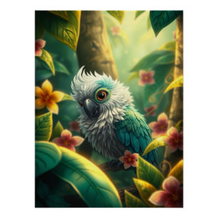Fantasy Colourful Parrot  Poster