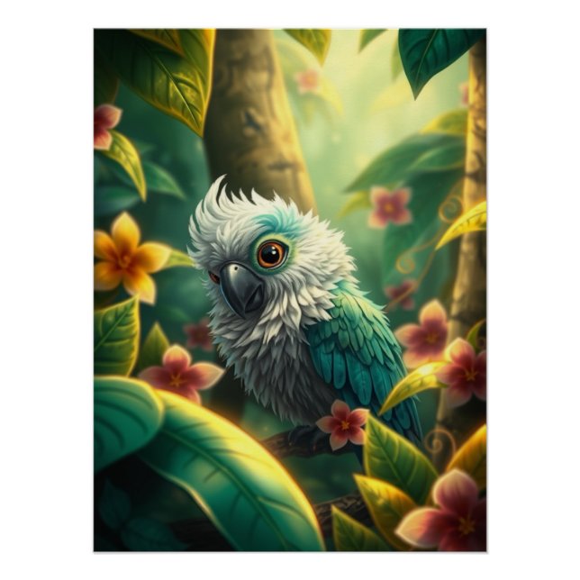 Fantasy Colourful Parrot  Poster (Front)