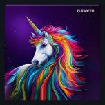 Fantasy Colourful Unicorn Art Deco Style Poster<br><div class="desc">Fantasy Colourful Unicorn Art Deco Style. Perfect As A Birthday Gift Or For Any Kind Of Party</div>