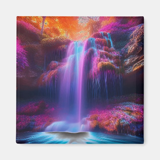 Fantasy Colourful Waterfall Magnet (Front)