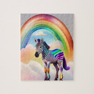 Fantasy Colourful Zebra With Rainbow Colours, Zebr Jigsaw Puzzle