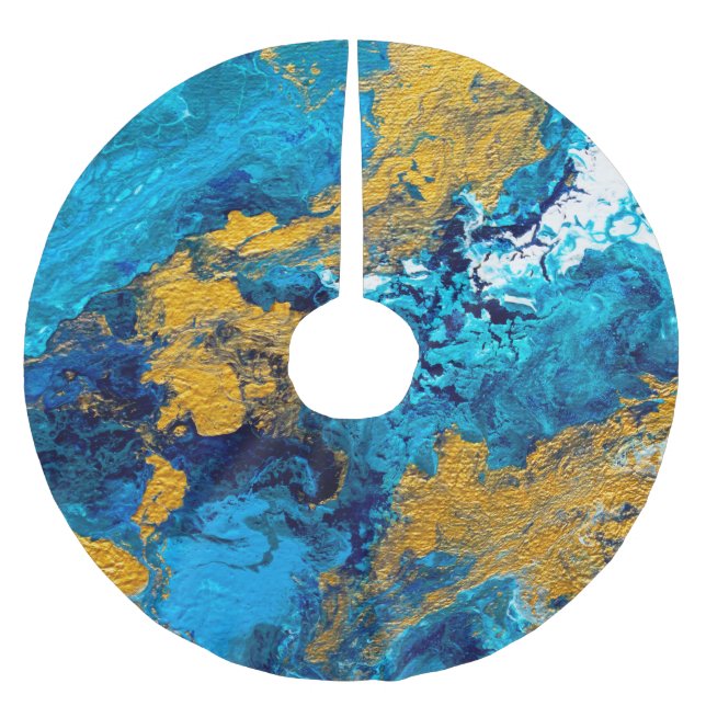 Fantasy Colours: Artistic Abstract Background. Brushed Polyester Tree Skirt (Front)