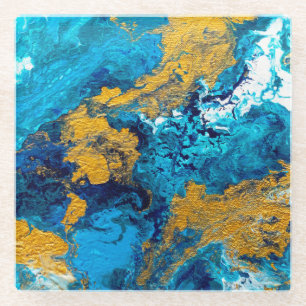 Fantasy Colours: Artistic Abstract Background. Glass Coaster