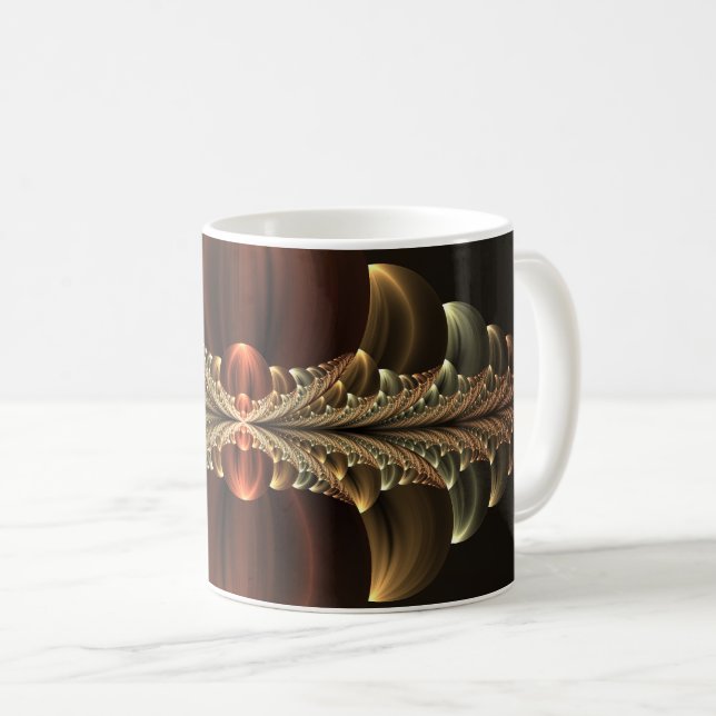 Fantasy Construction Shiny Abstract Fractal Art Coffee Mug (Front Right)