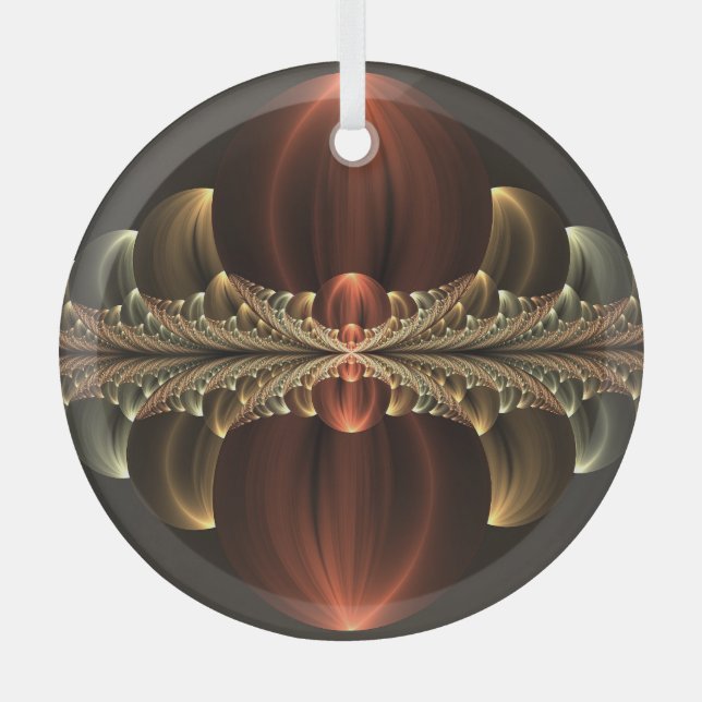 Fantasy Construction Shiny Abstract Fractal Art Glass Tree Decoration (Front)