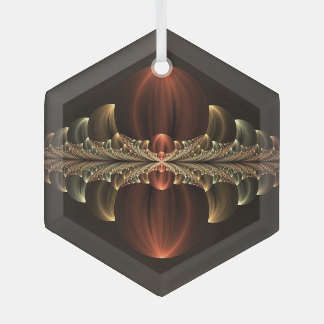 Fantasy Construction Shiny Abstract Fractal Art Glass Tree Decoration (Front)