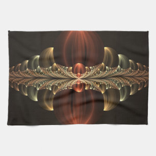 Fantasy Construction Shiny Abstract Fractal Art Tea Towel