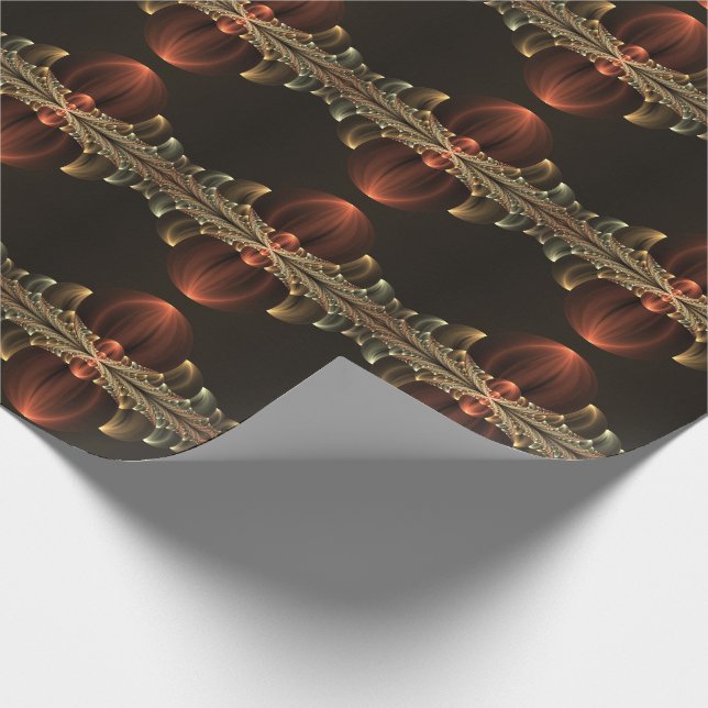 Fantasy Construction Shiny Abstract Fractal Art Wrapping Paper (Corner)