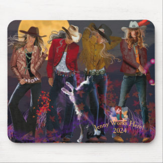Fantasy Cowgirl, Personalised Logo, Mousepad