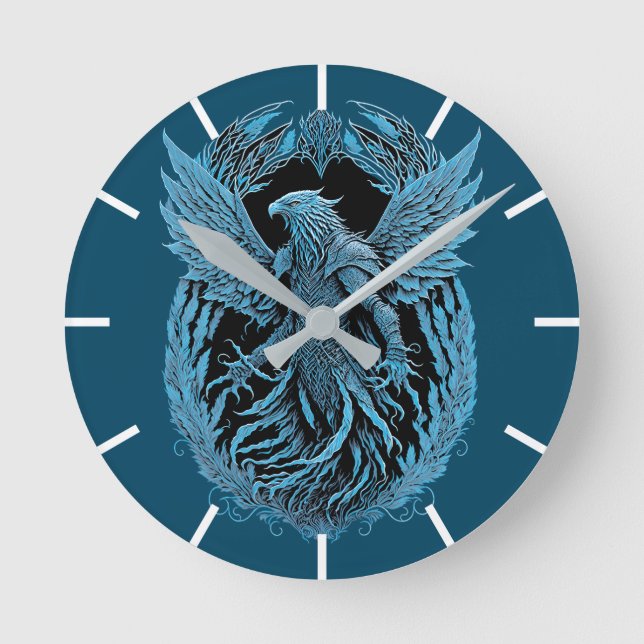 Fantasy Creature | Mediaeval Eagle Round Clock (Front)