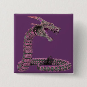 Fantasy Creature Pink Purple 15 Cm Square Badge