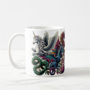 Fantasy Creatures Sticker Coffee Mug