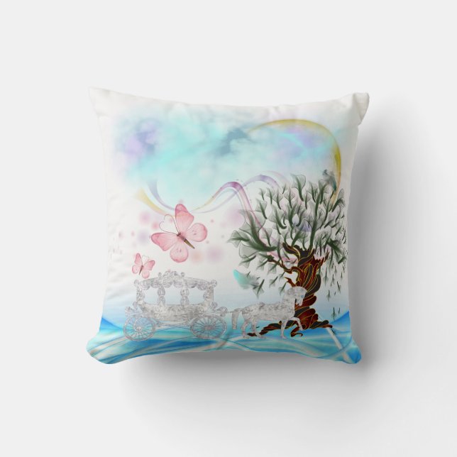 Fantasy Crystal Horse Carriage  American MoJo Pill Cushion (Front)