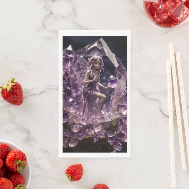 Fantasy Crystals Amethyst Fairy Napkin (Insitu)