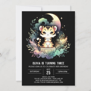 Fantasy Custom Tiger Birthday Invitation