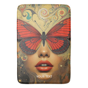 Fantasy Cute Abstract Butterflies Eyes Bath Mat