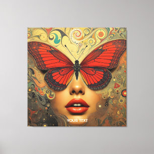Fantasy Cute Abstract Butterflies Eyes Canvas Print