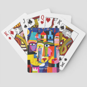 Fantasy Cute Abstract Faces Shapes Playing Cards