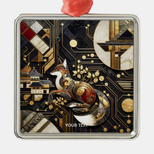 Fantasy Cute Abstract Fox Art Metal Tree Decoration