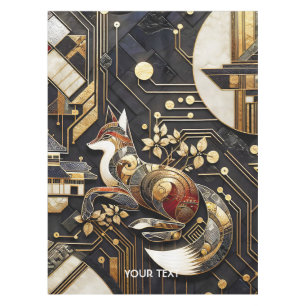Fantasy Cute Abstract Fox Art Tablecloth