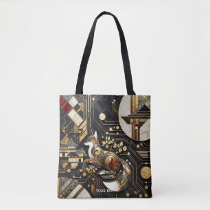 Fantasy Cute Abstract Fox Art Tote Bag