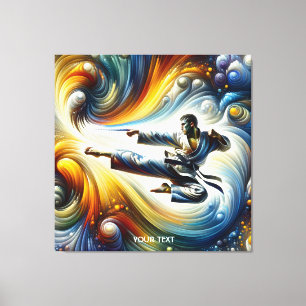 Fantasy Cute Abstract Karate Drawing Canvas Print