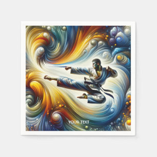 Fantasy Cute Abstract Karate Drawing Napkin