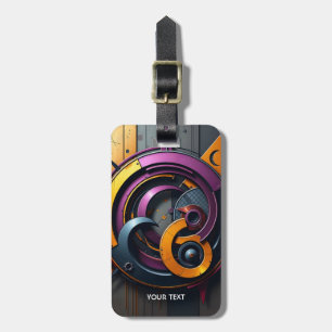Fantasy Cute Abstract Orange Purple Luggage Tag