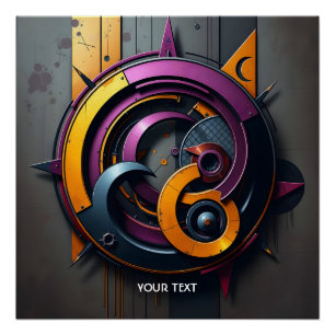 Fantasy Cute Abstract Orange Purple Poster