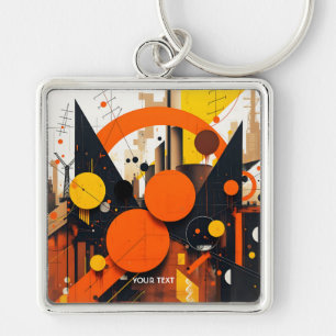 Fantasy Cute Abstract Red Circles Key Ring