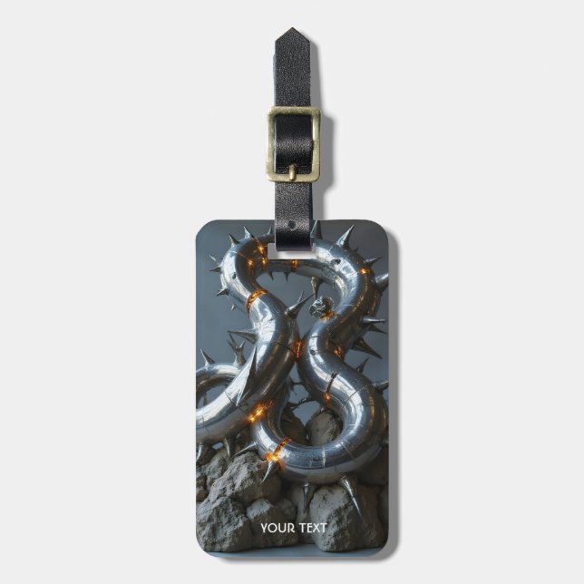 Fantasy Cute Abstract Sculpture Rock Luggage Tag (Front Vertical)
