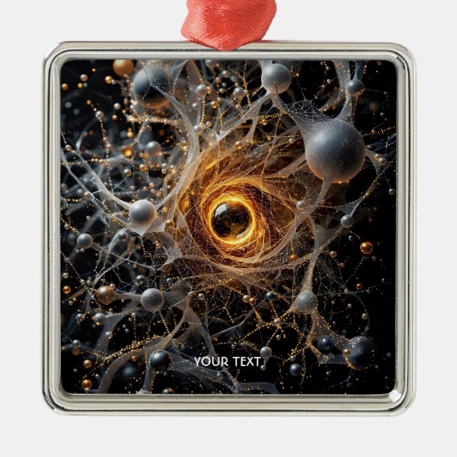 Fantasy Cute Abstract Space Scene Metal Tree Decoration (Front)