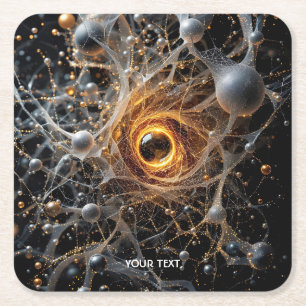 Fantasy Cute Abstract Space Scene Square Paper Coaster