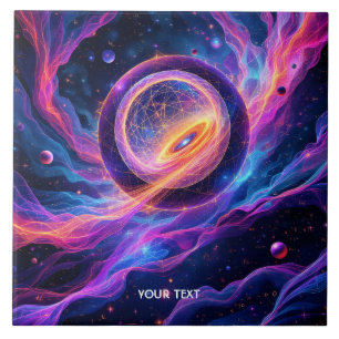 Fantasy Cute Abstract Space Stars Tile
