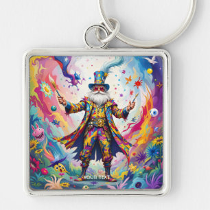 Fantasy Cute Abstract Vibrant Painter Key Ring