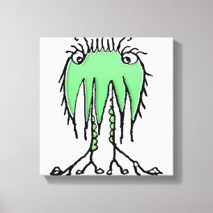 Fantasy cute alien drawing canvas print