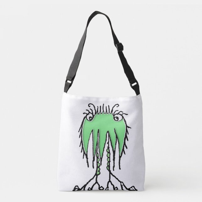 Fantasy cute alien drawing crossbody bag (Back)