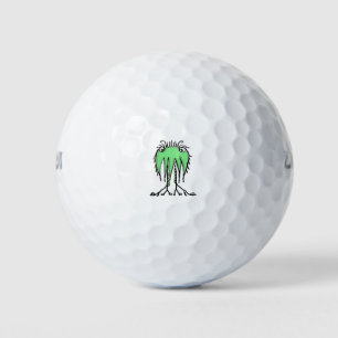 Fantasy cute alien drawing golf balls