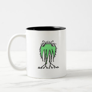 Fantasy cute alien drawing Two-Tone coffee mug